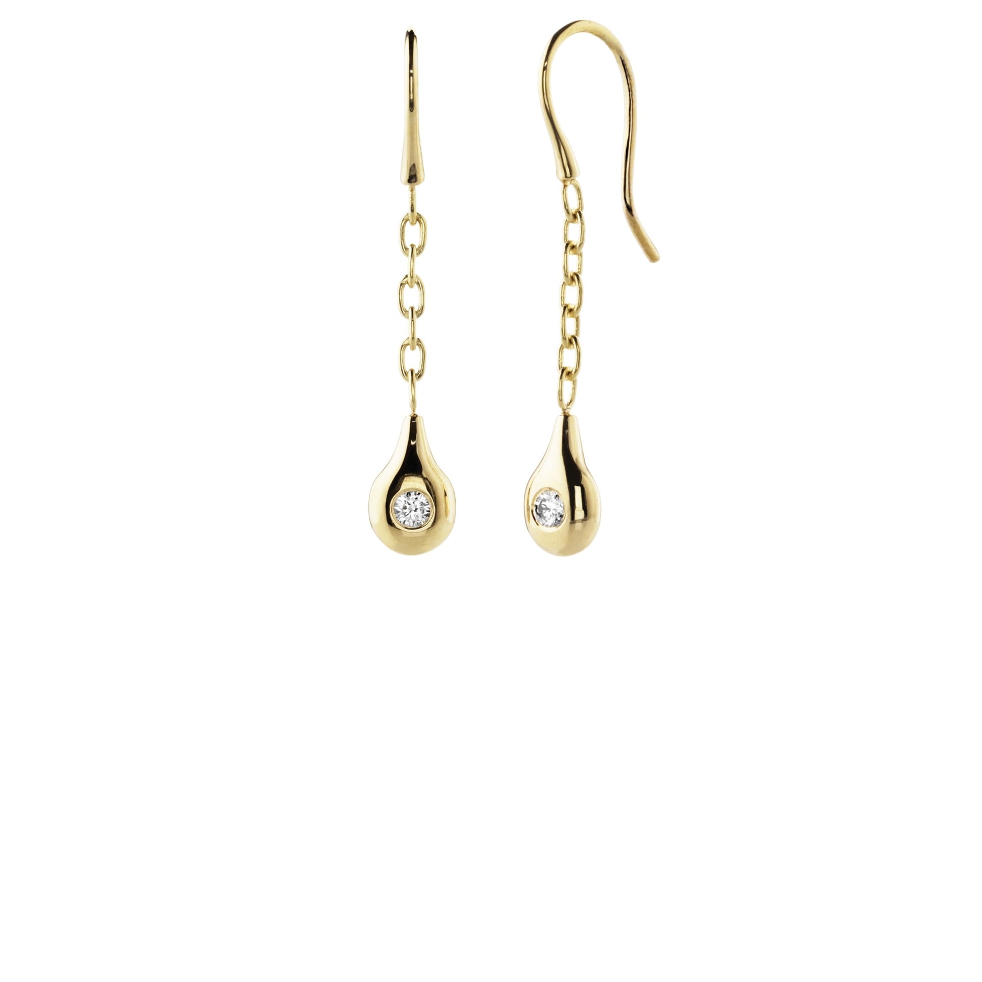 18K Gold Earrings, 0.10 ct