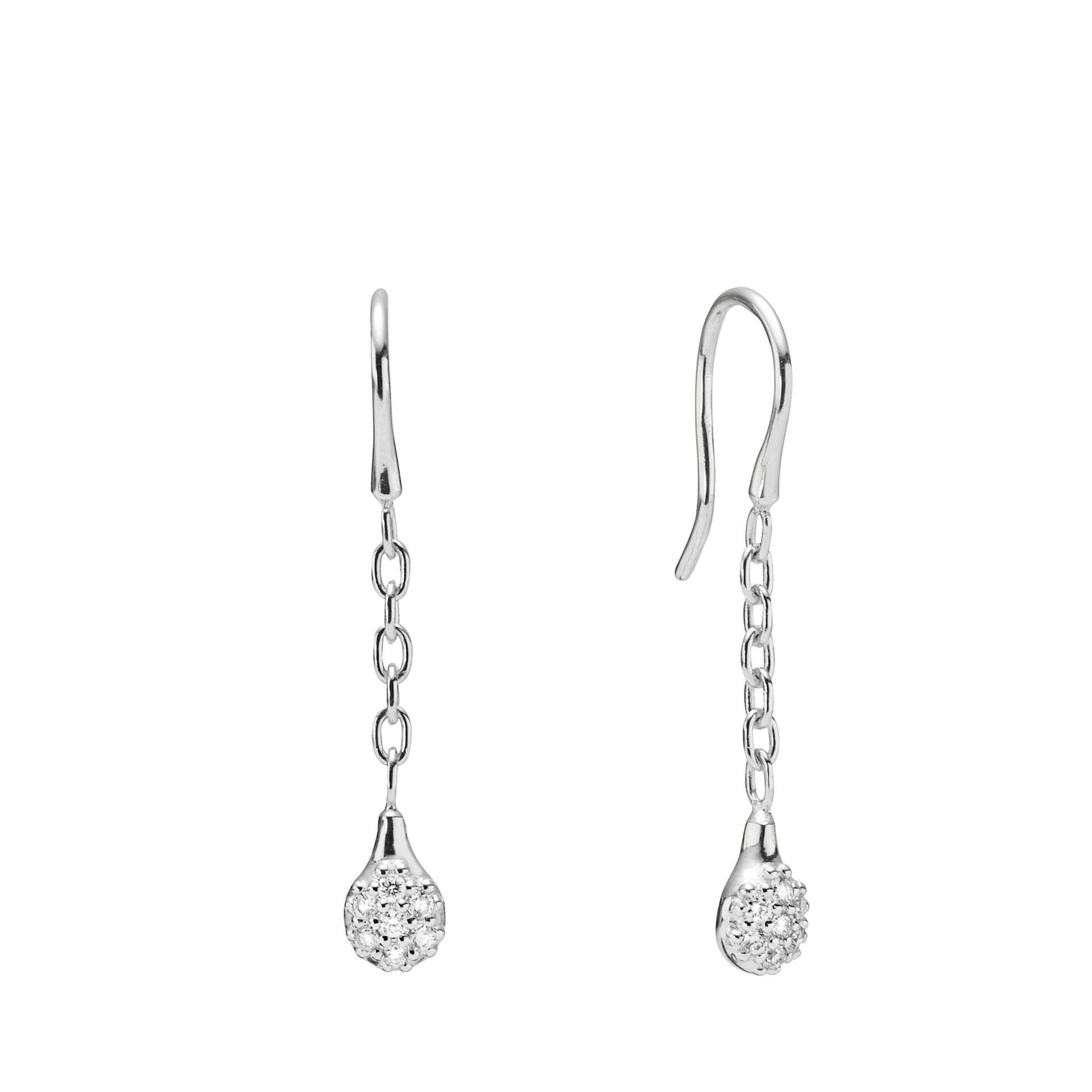 Earring, white gold diamond 0.14 ct