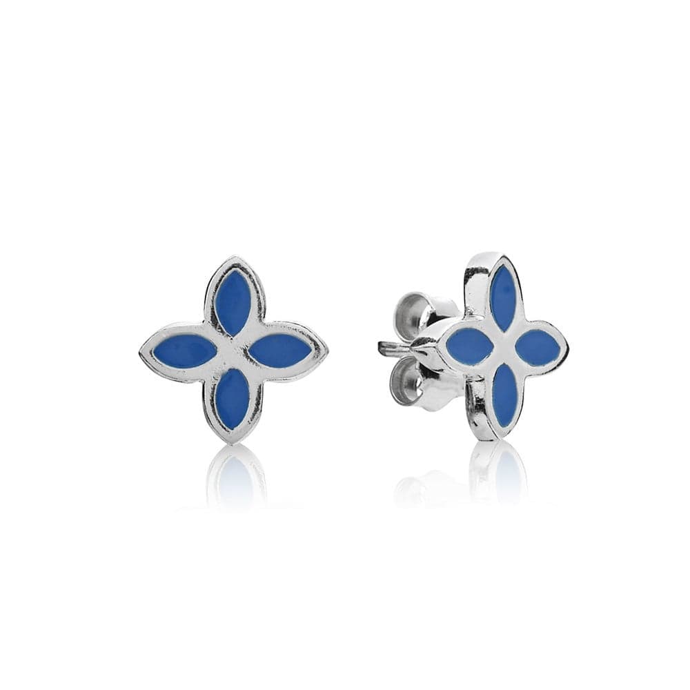 Pandora Sterling Silver and Blue Enamel Earrings 290143EN01 290143 — Foto 1 von 1