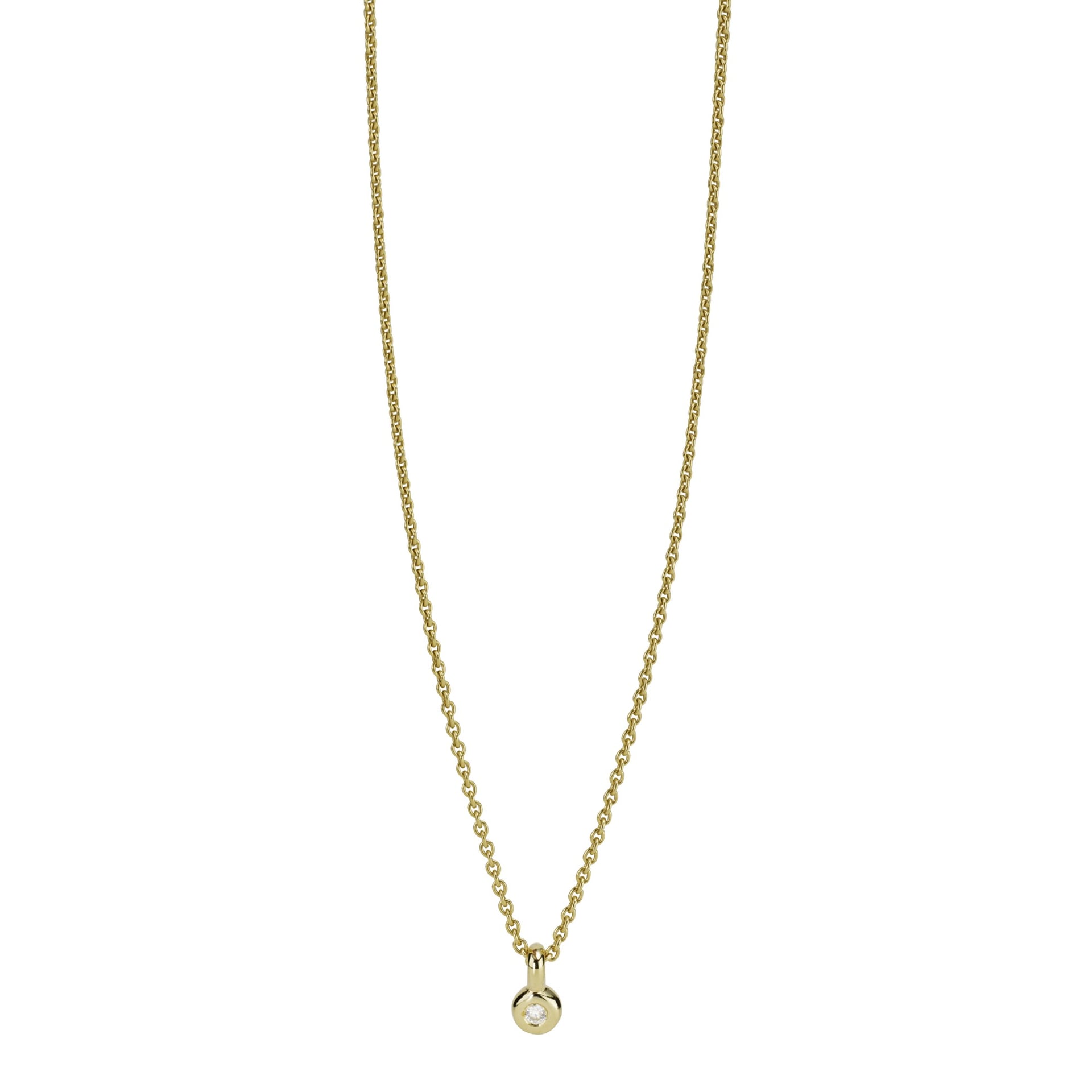 14K Gold Necklace with Diamond, 0.03 ct