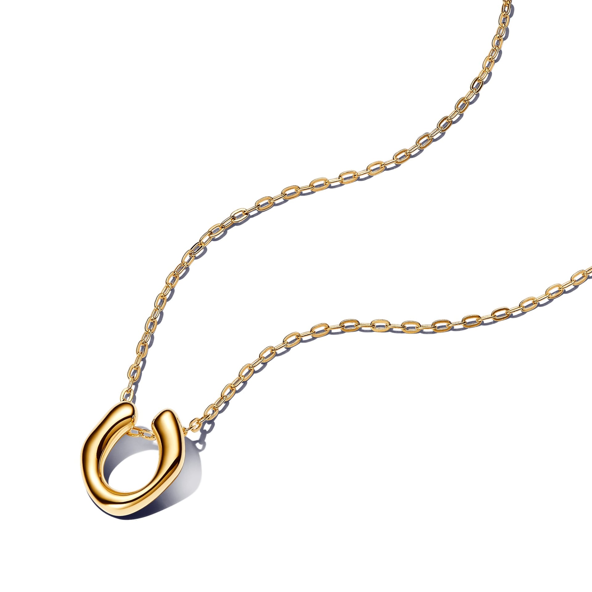 Organic-Shaped U-Shaped Pendant Necklace