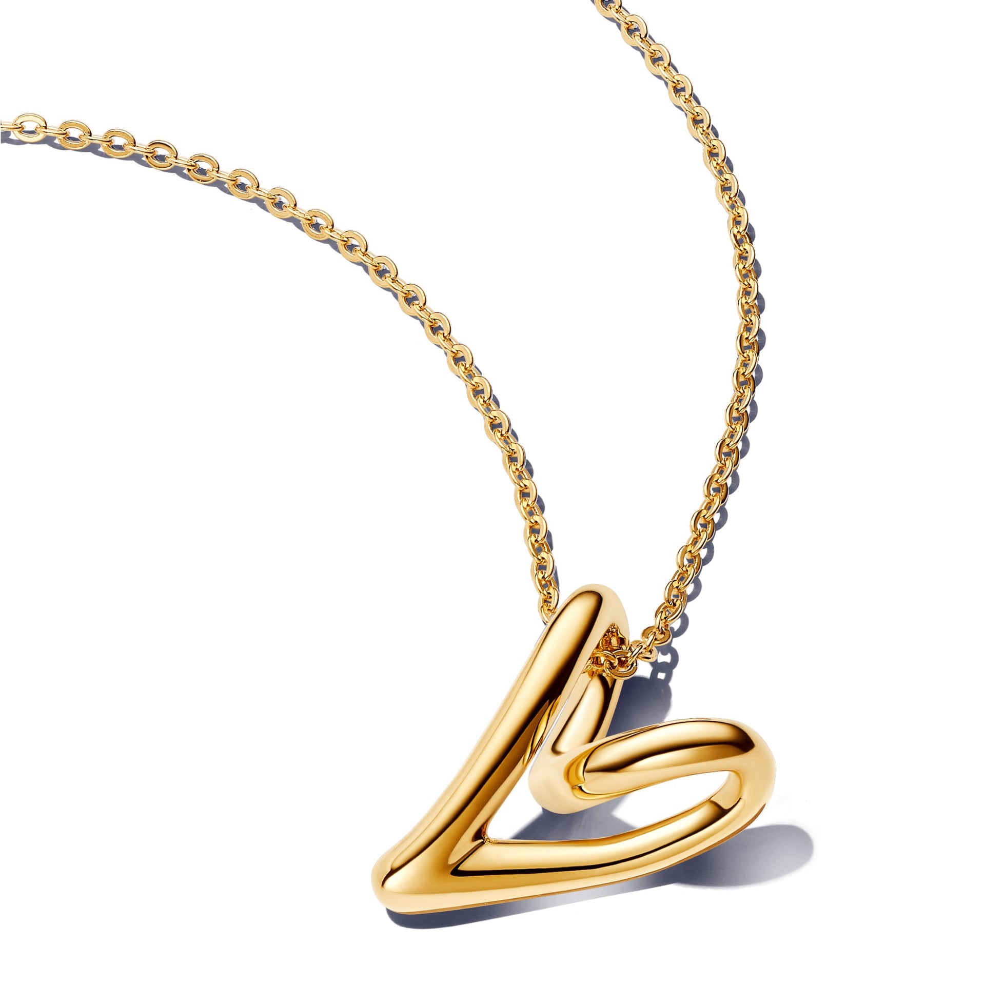 Organic-Shaped Heart Pendant Necklace (14k Gold-Plated)