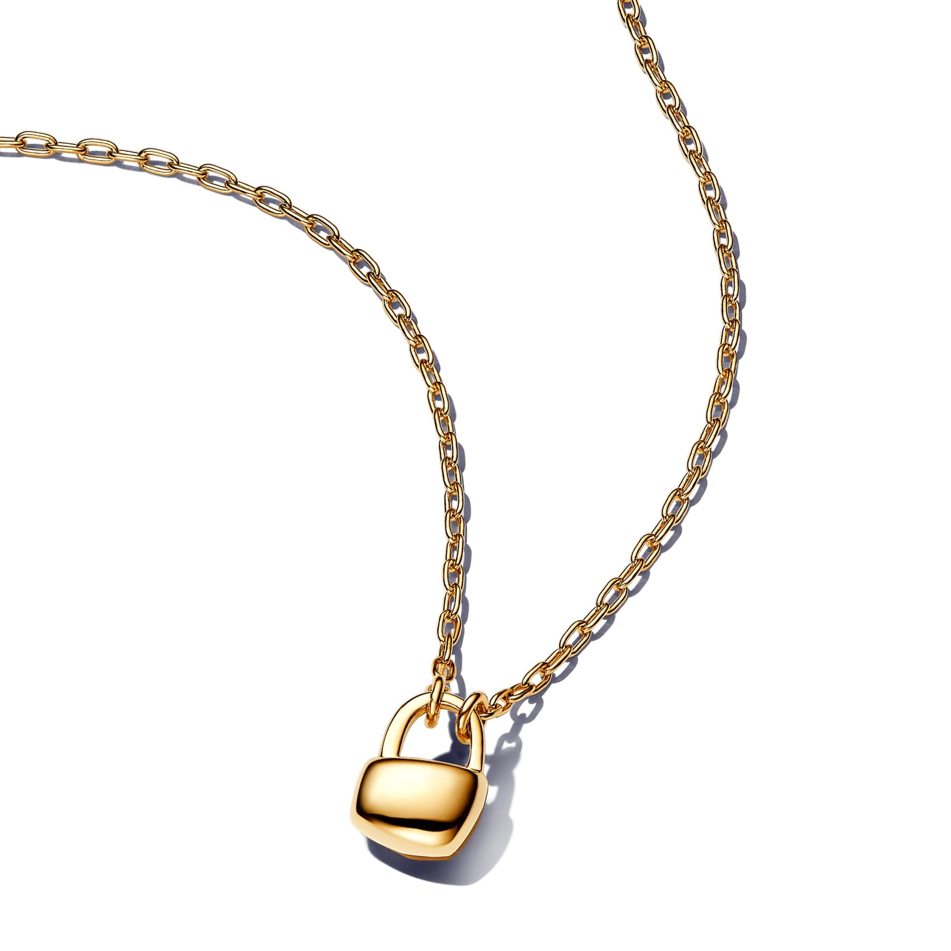 Pandora Organic-Shaped Padlock Pendant Necklace (14k Gold-Plated) 362938C00 362938 — photo 1 of 1