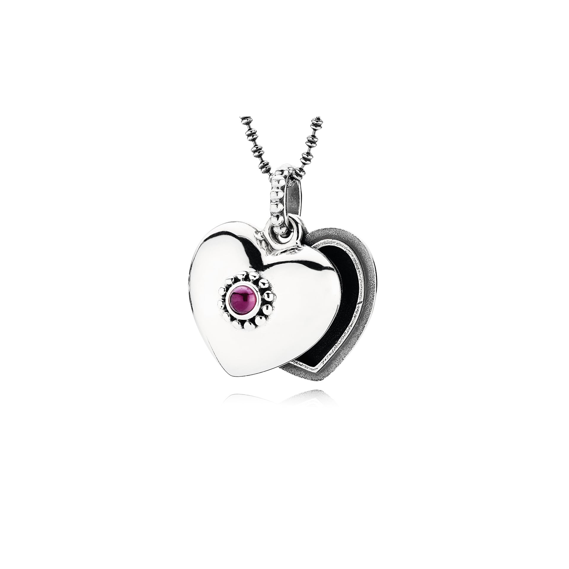 Treasured Heart Necklace, with Rhodolite Garnet