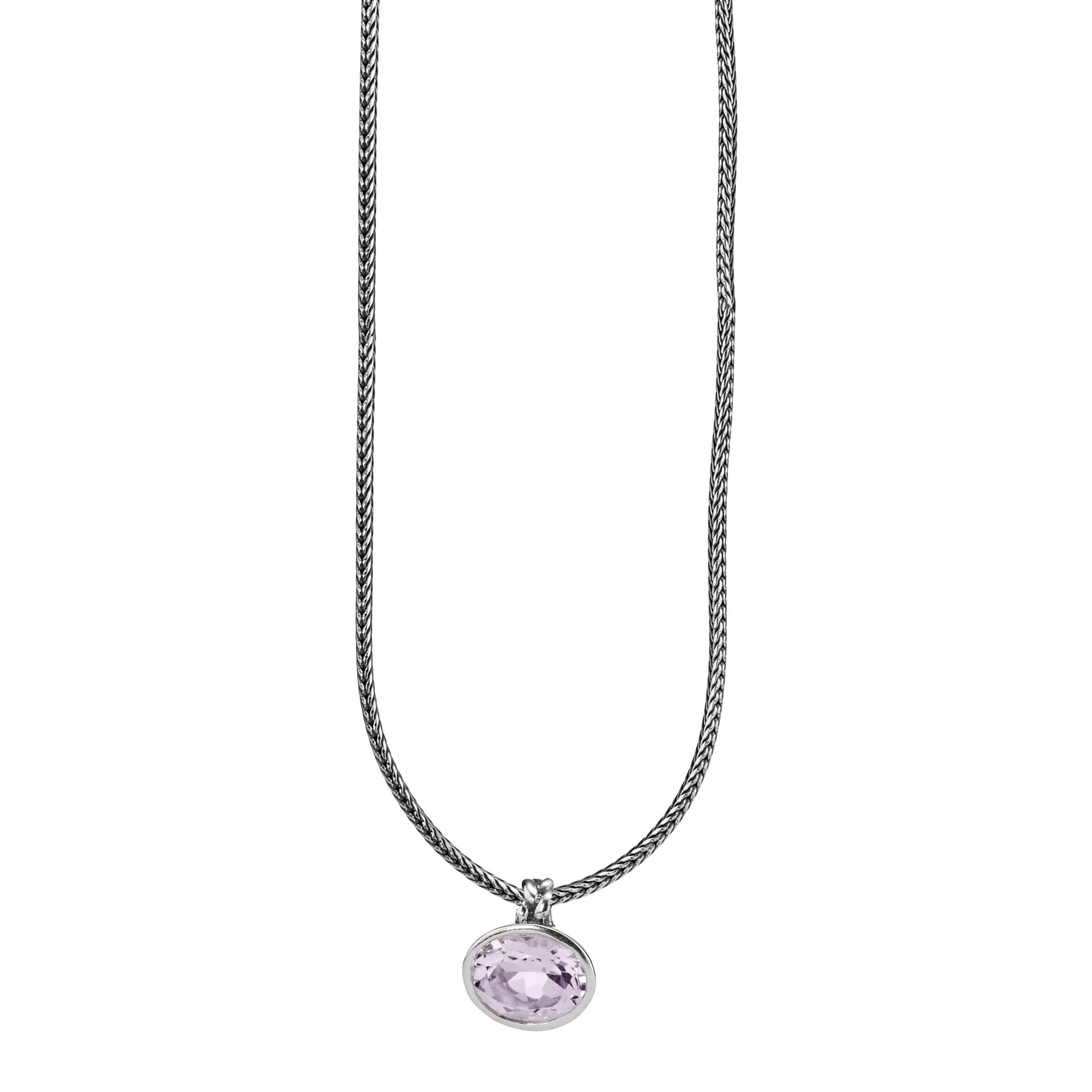 Silver Necklace with Amethyst