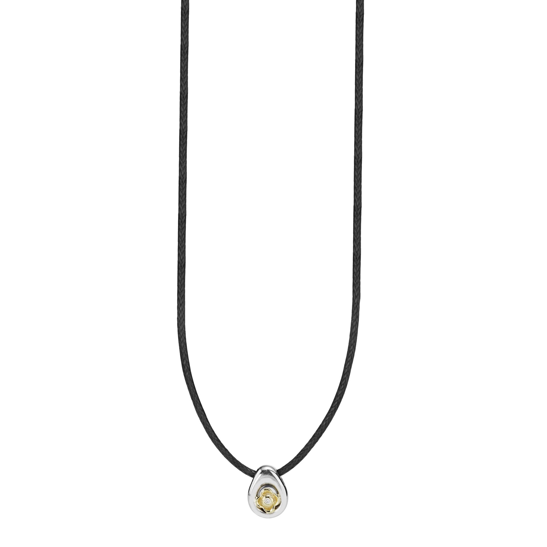 Sterling silver 14ct gold, diamond 0.01 ct