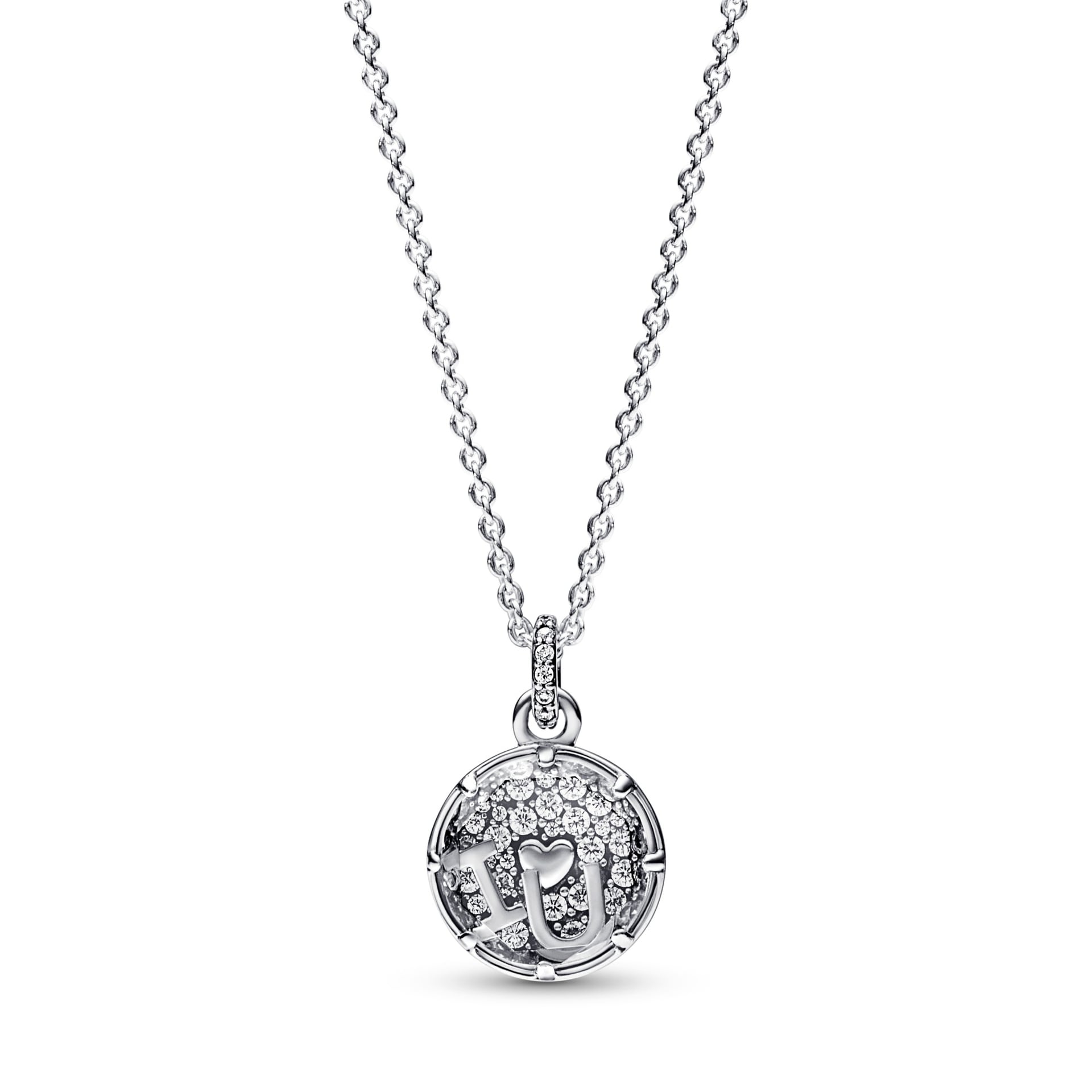 I Love U Sterling Silver Pendant and Necklace