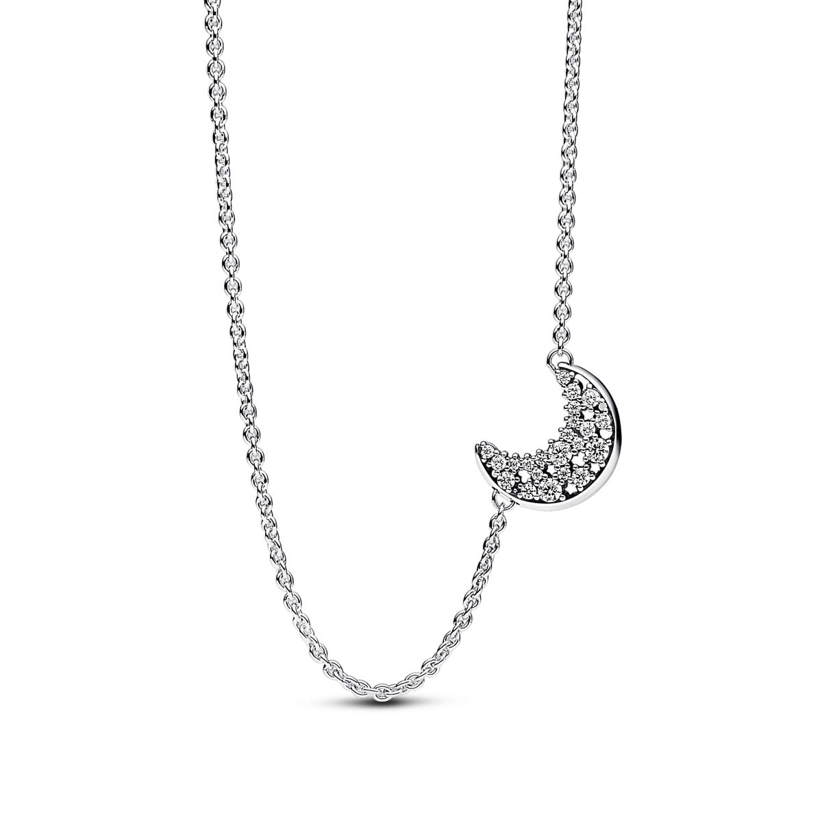 Sparkling Crescent Moon Pendant Necklace