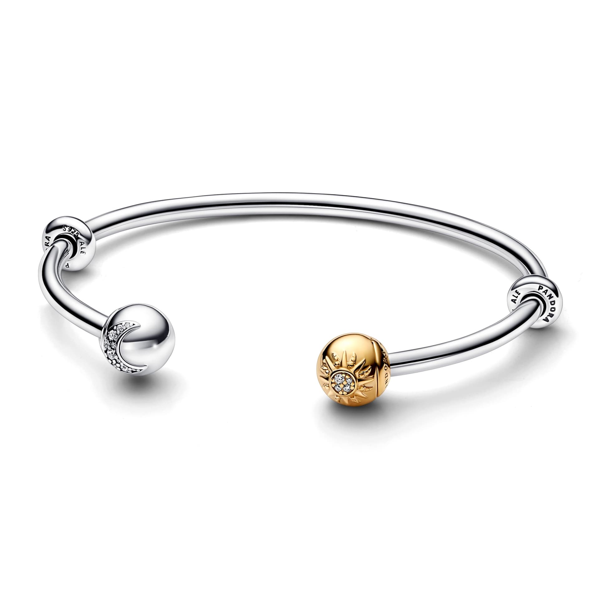 Pandora Moments Two-Tone Sun & Moon Open Bangle 562426C01 562426 — Foto 1 von 1