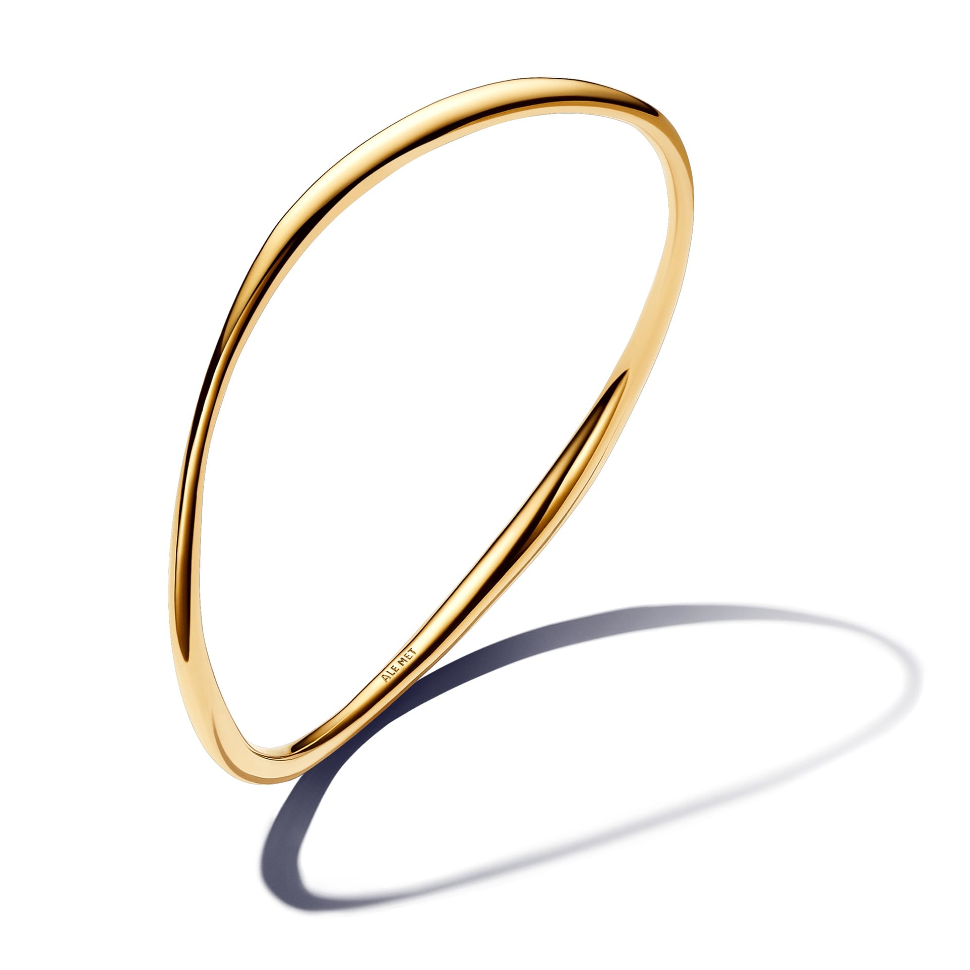 Organic-Shaped Bangle (14k Gold-Plated)
