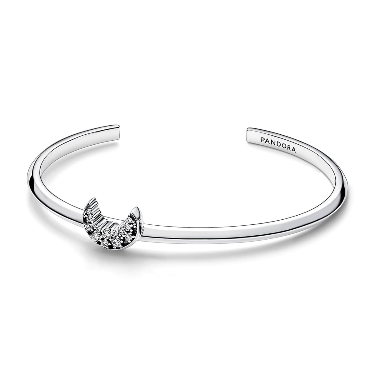 Sparkling Crescent Moon Open Bangle