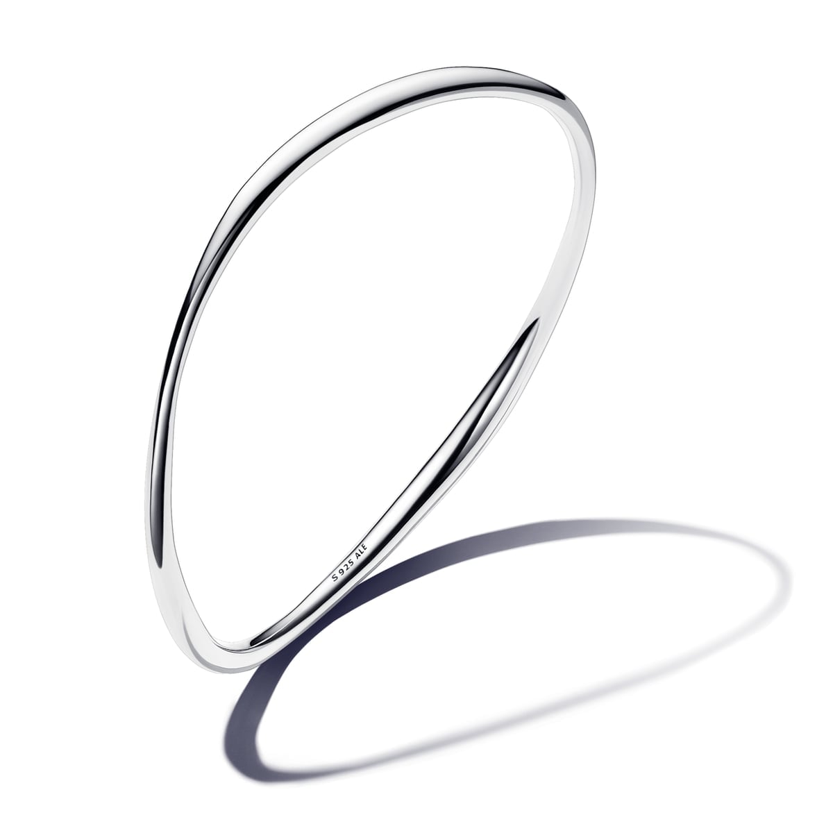 Organic-Shaped Bangle (Sterling Silver)
