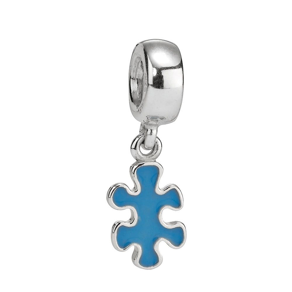 Sterling Silver Charm with Blue Enamel