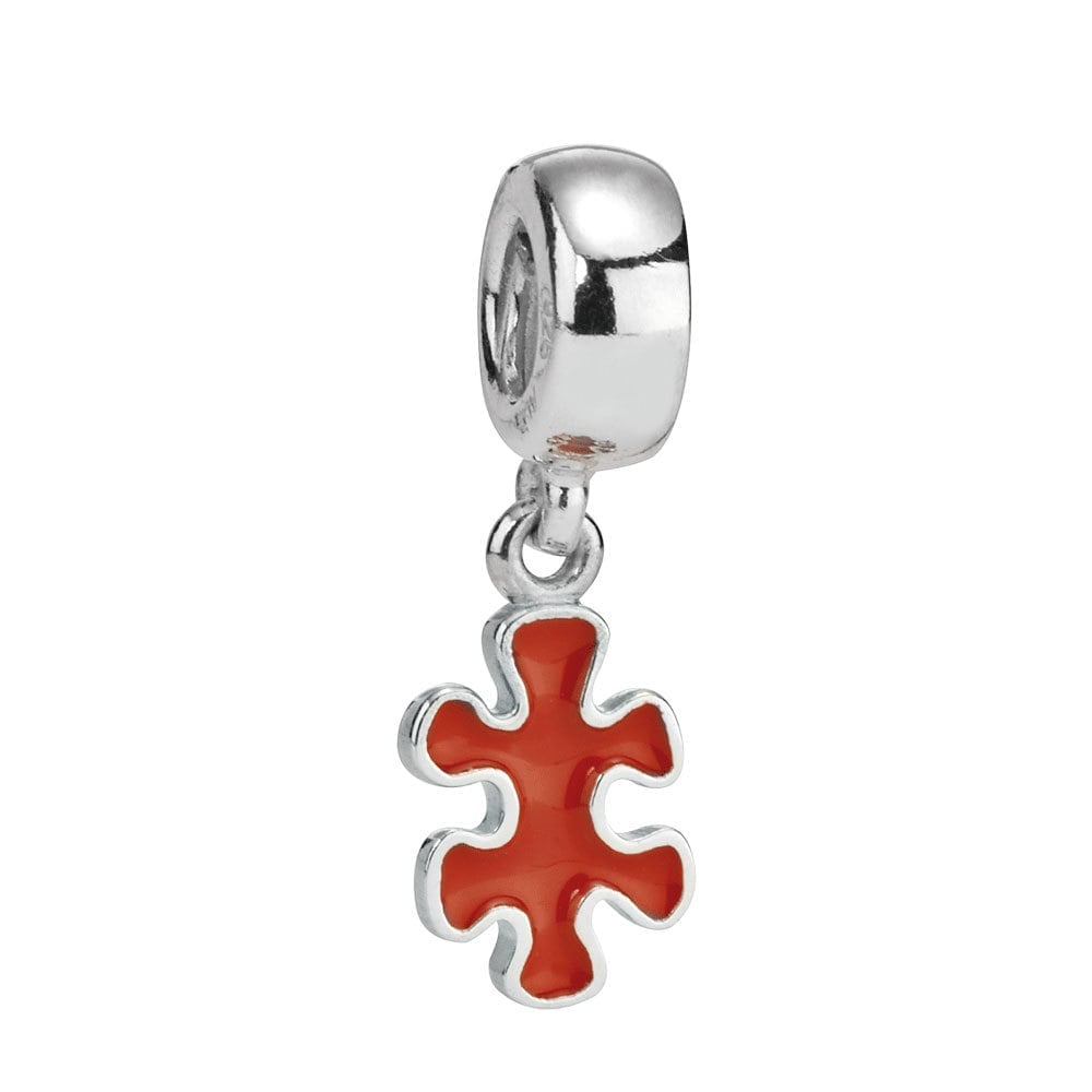 Sterling Silver Charm with Red Enamel