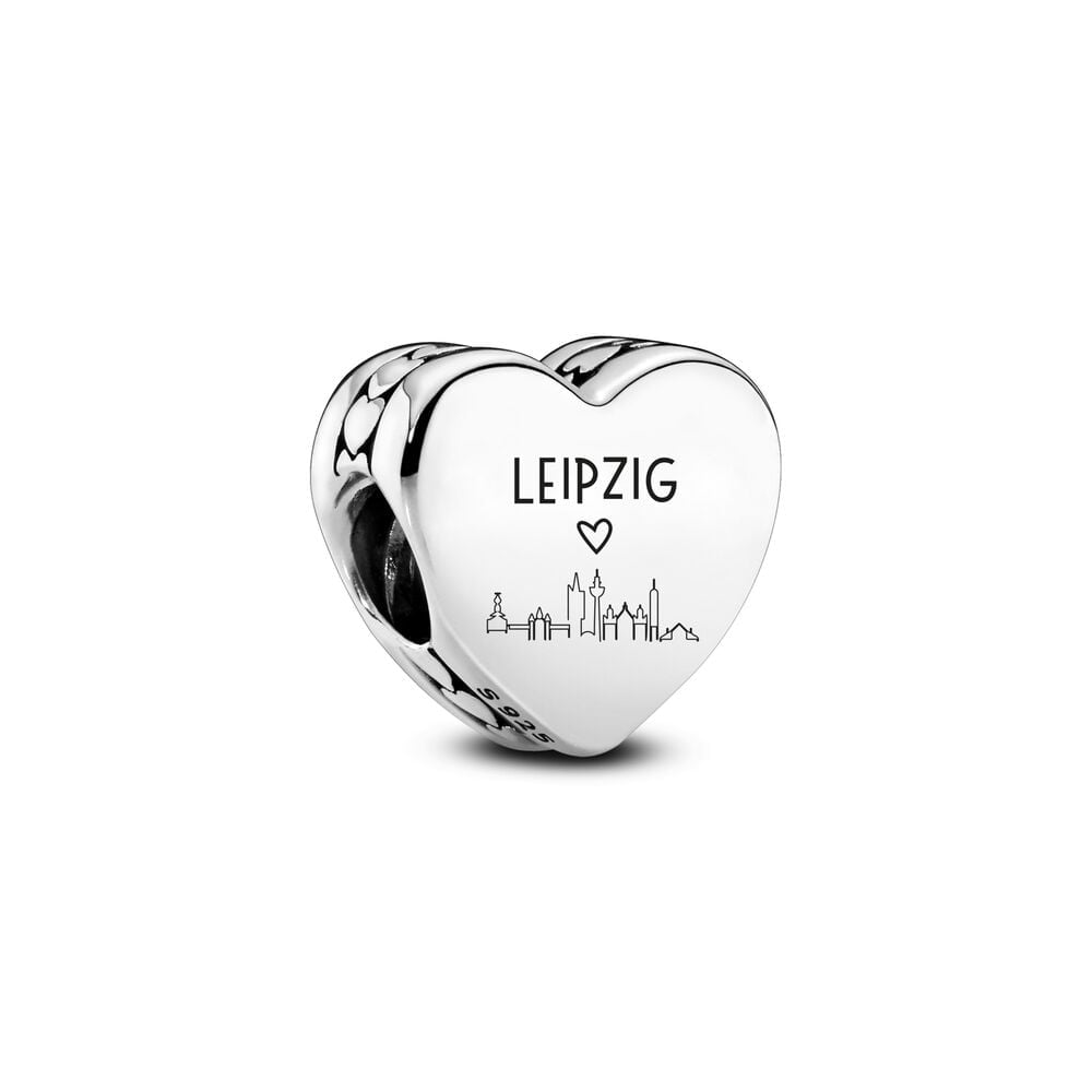 Leipzig Skyline Heart Charm