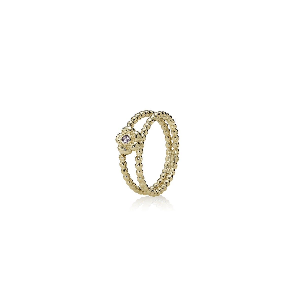 Ring 14K Flower Pink Sapphire