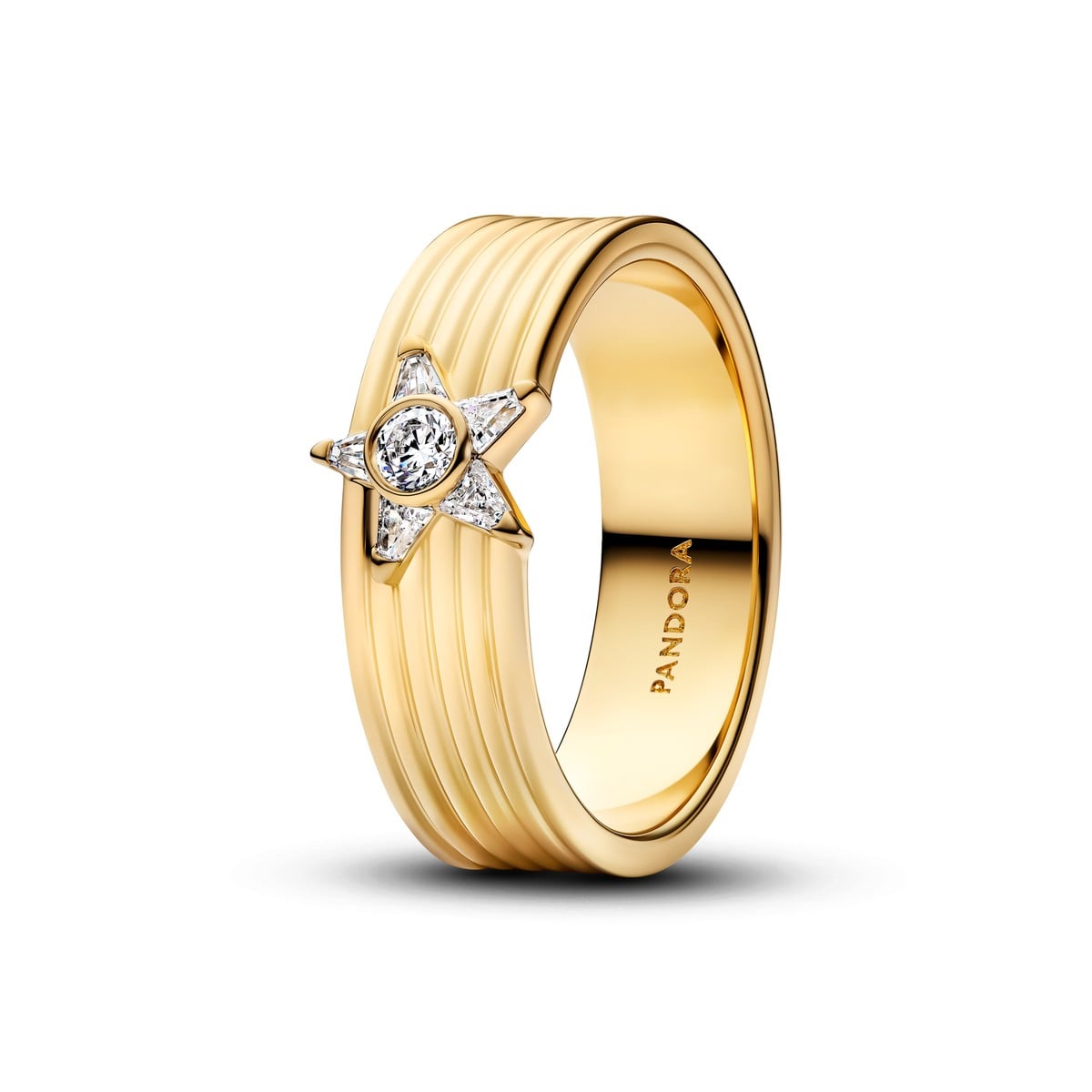 Sparkling Star Wide Band Ring