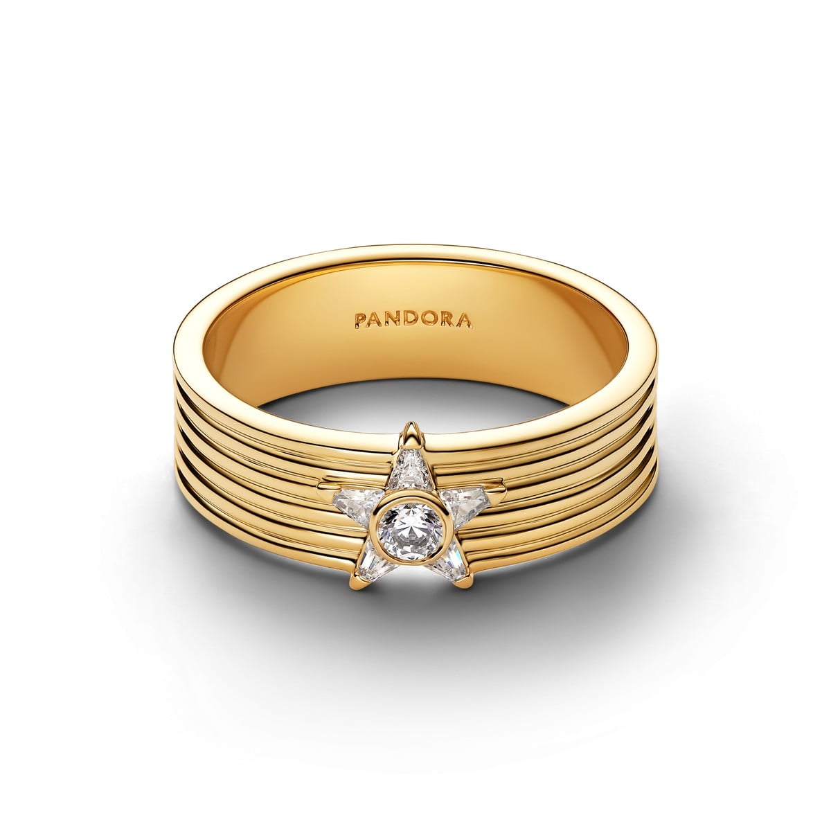 Sparkling Shooting Star Wide Band Ring