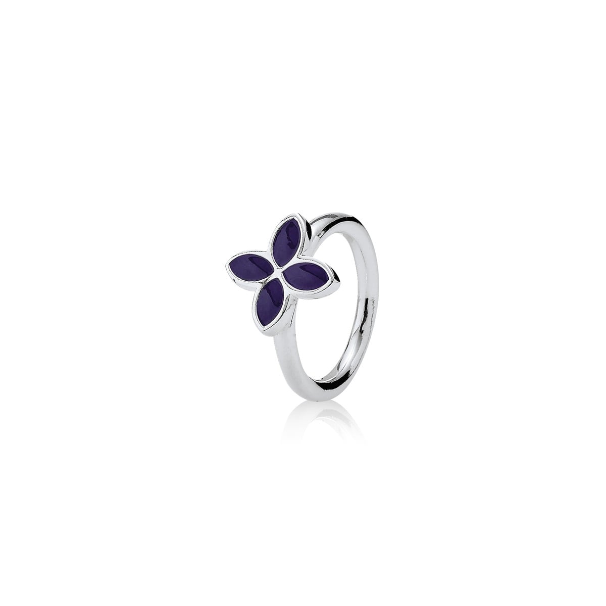 4 Petal Power Ring, Purple Enamel