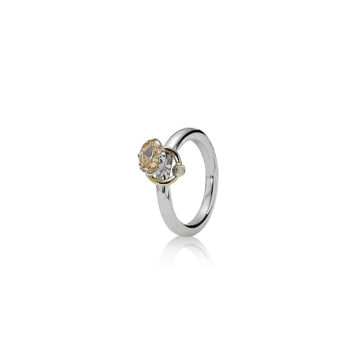 Ring Orbit 14K Citrine CZ