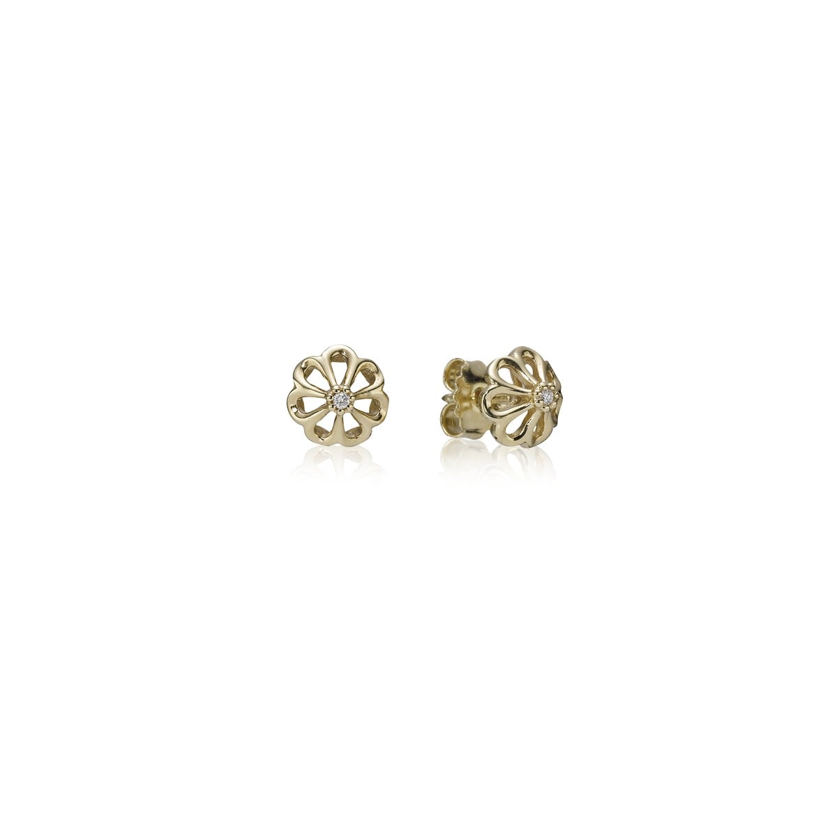 Earrings, 14K Gold, Diamond 0.02 ct gh/vs