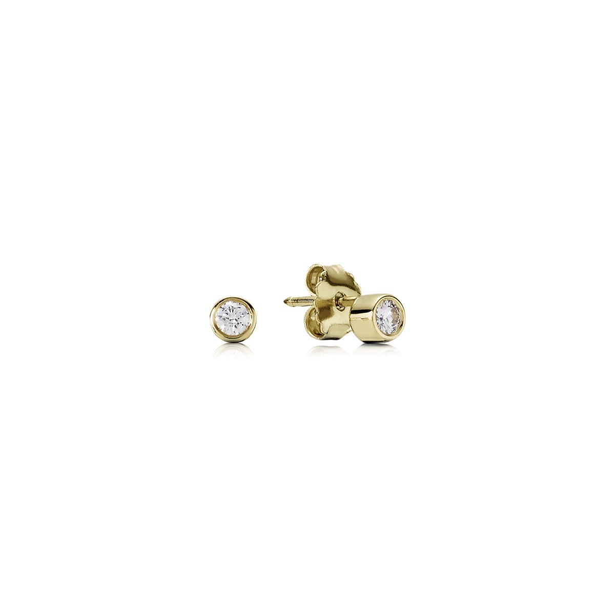 14k Gold Stud Earrings with 0.18 ct tw H/VS Diamonds