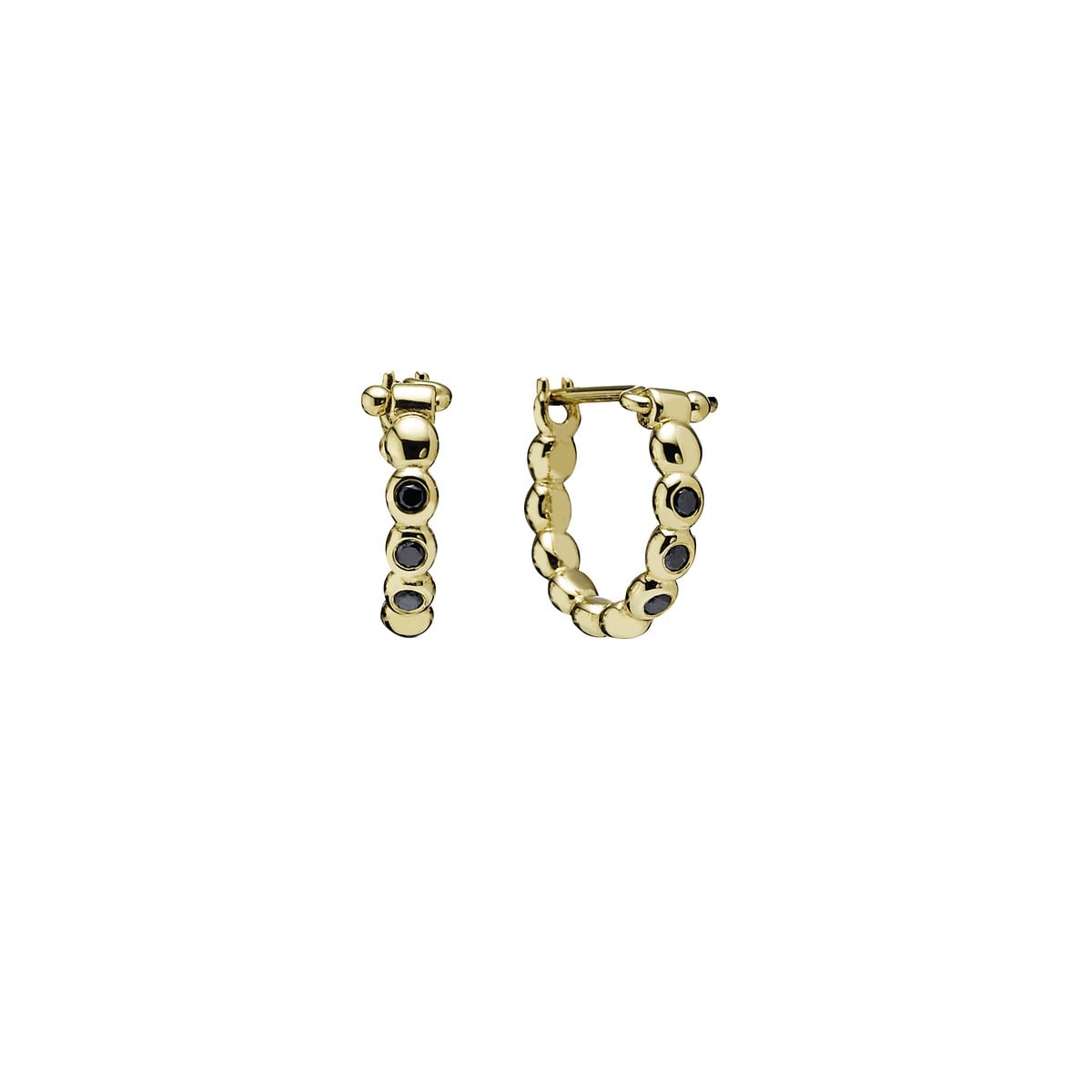 14k Gold and Heat-Treated Black Diamond Earrings (0.09 ct tw)