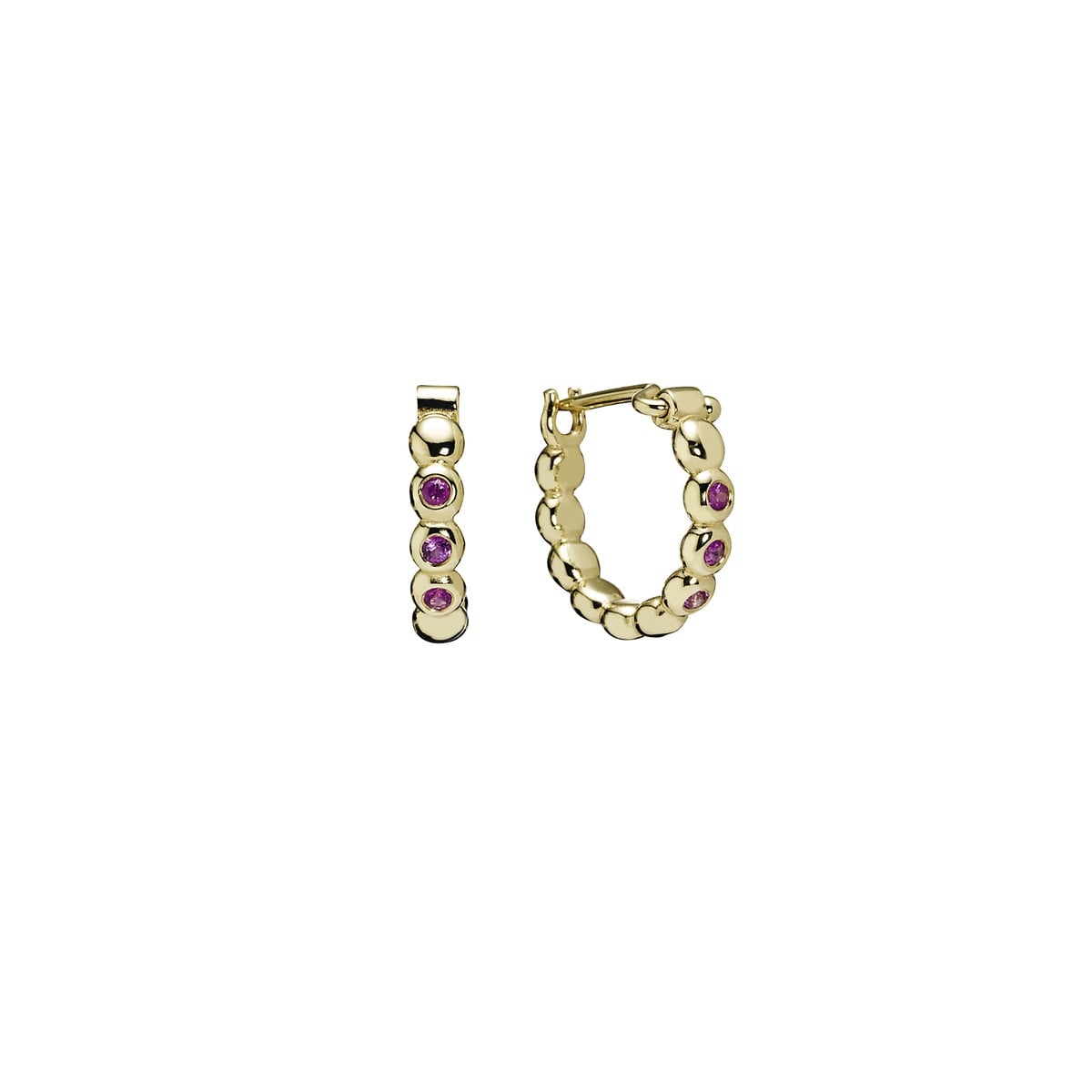 14k Gold and Pink Sapphire Earrings