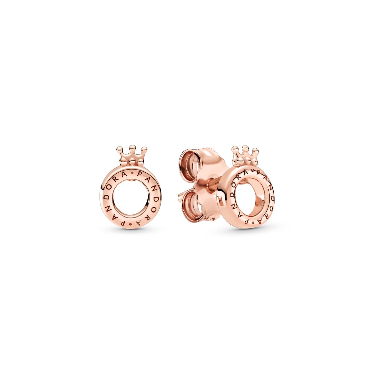 Rose Logo Crown O Stud Earrings
