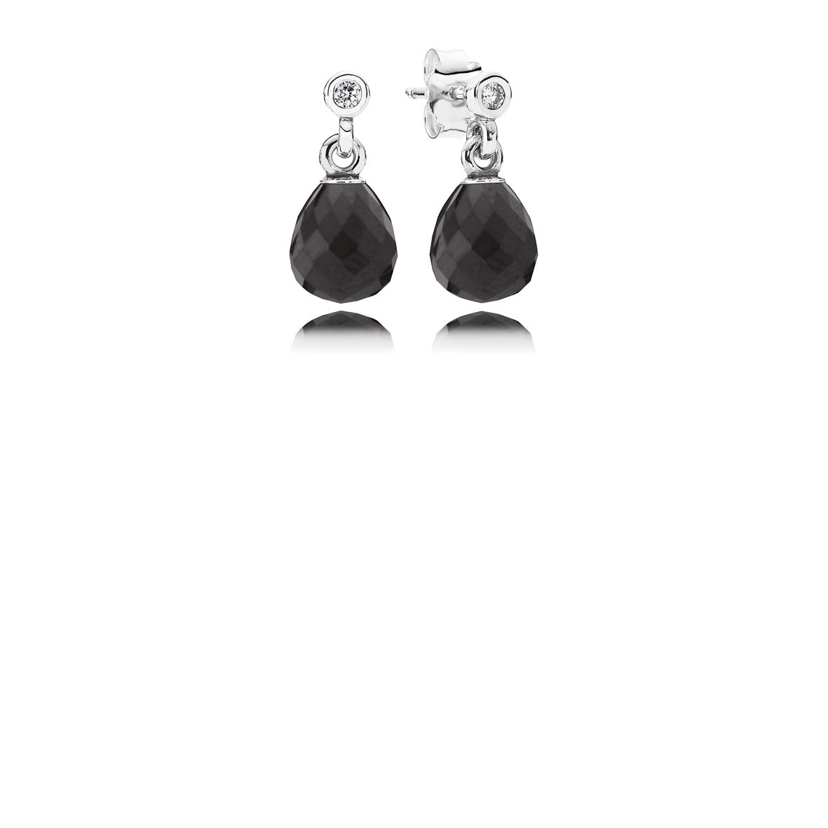 Black Geometric Drop Earrings