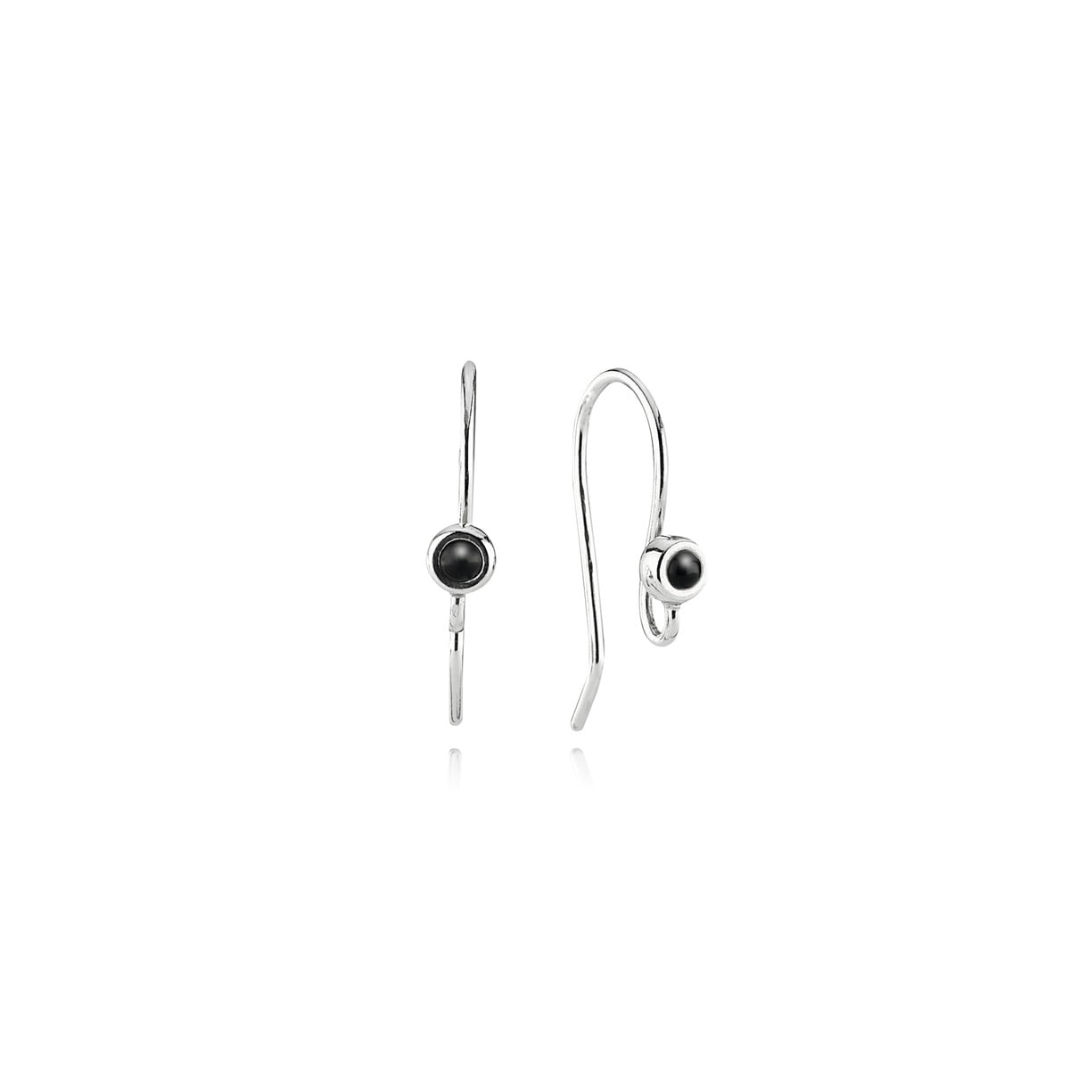 Silver Hoop with Black Onyx