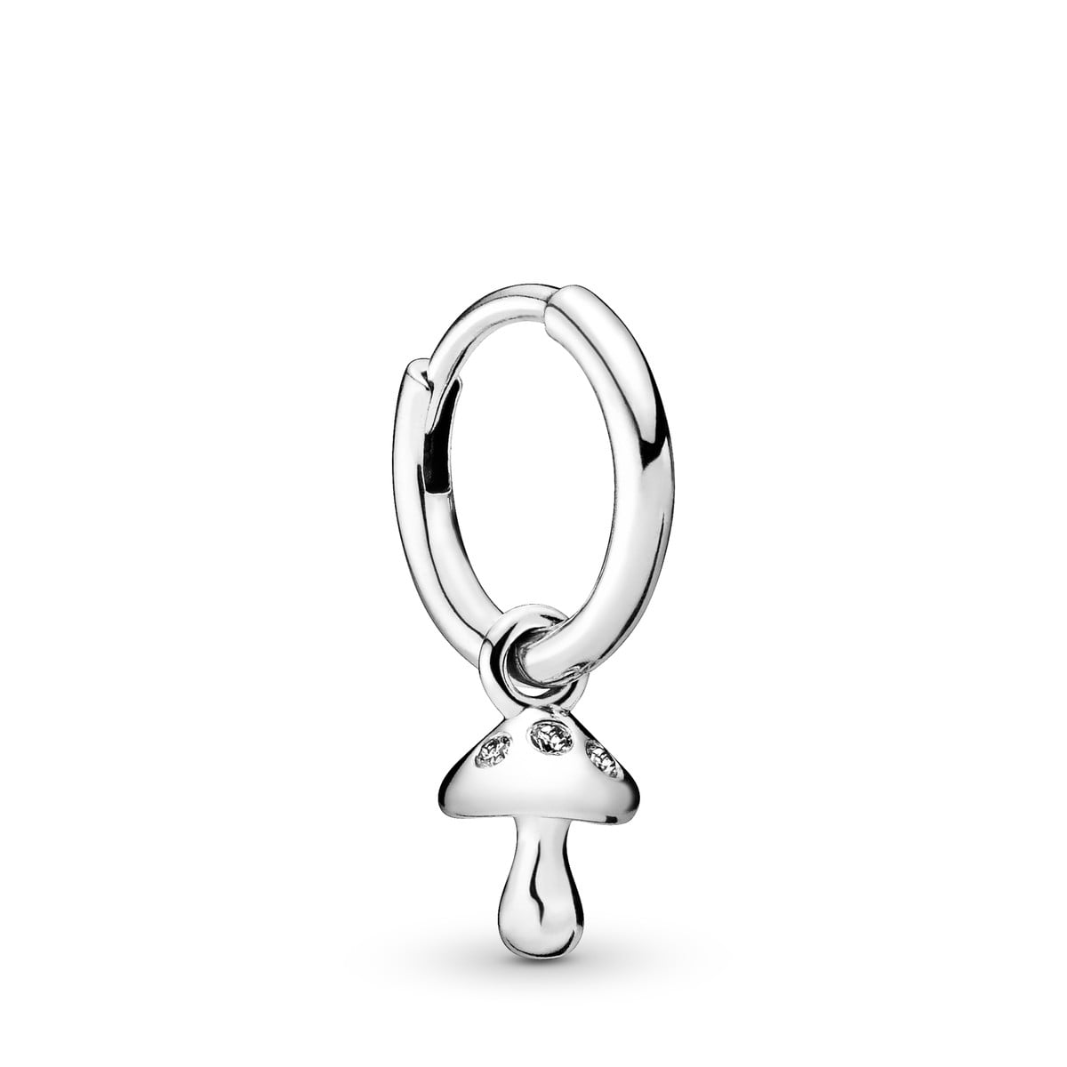 Mushroom Sterling Silver Hoop Earring