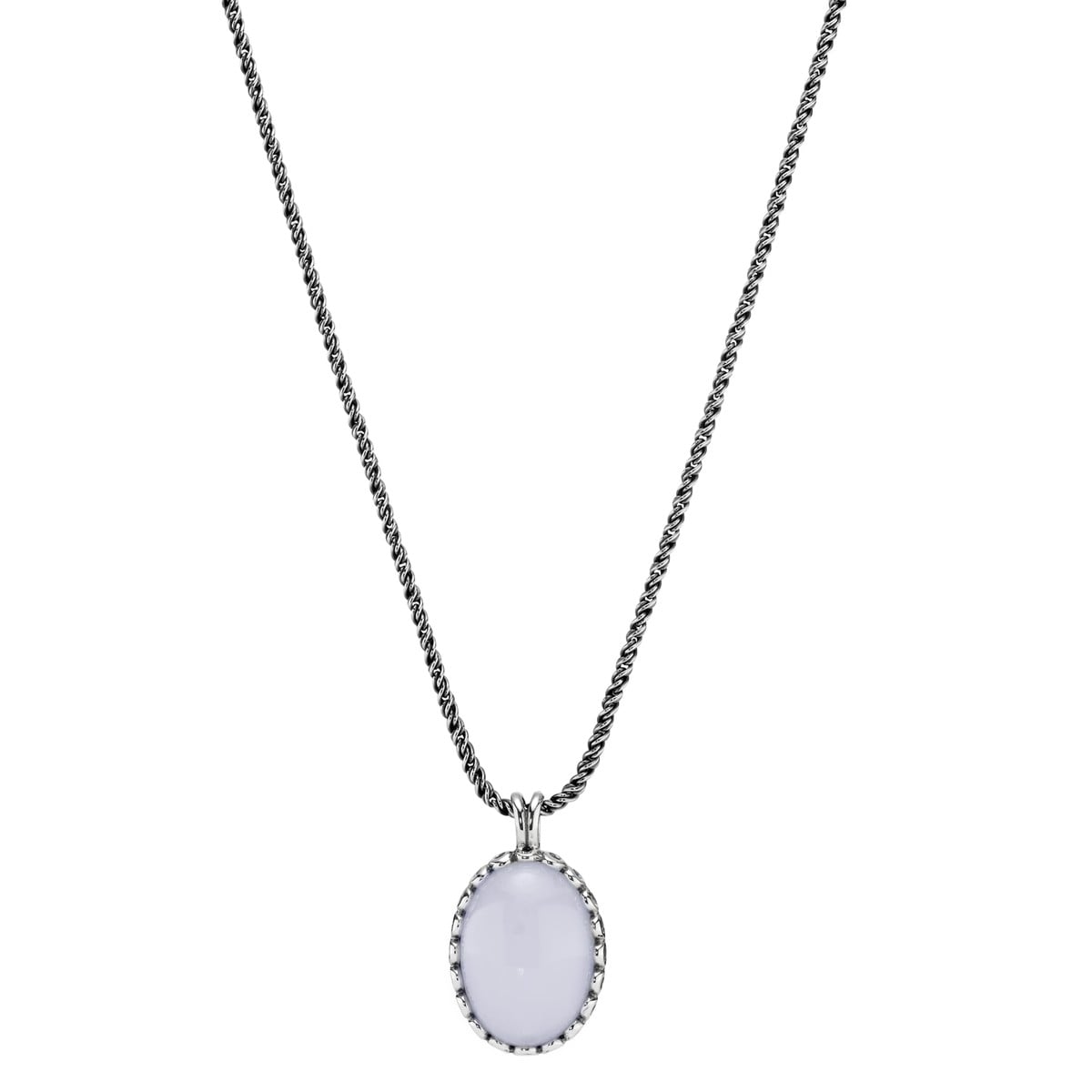 Sterling Silver Necklace with Chalcedony