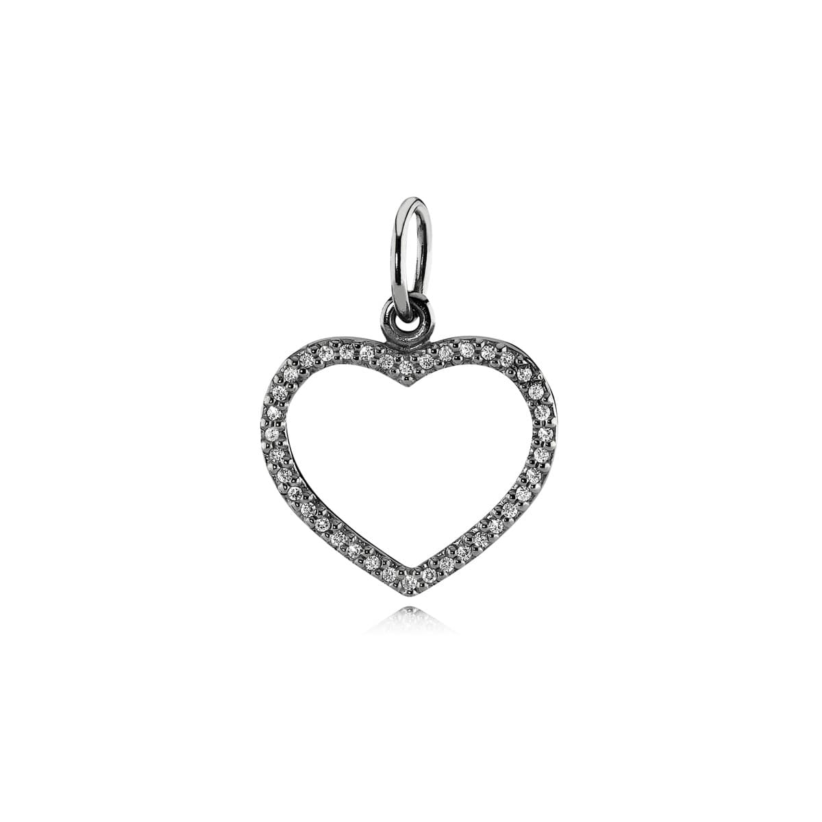 Pandora Large Black Rhodium Heart Pendant with Cubic Zirconia 390331BRCZ 390331 — Foto 1 von 1