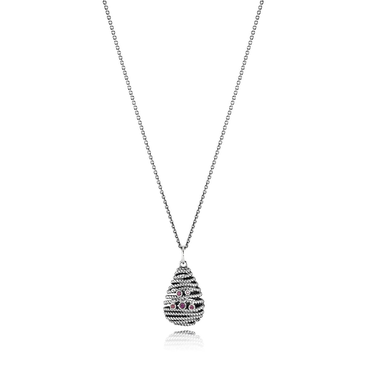 Sterling Silver Pendant with Rhodolite