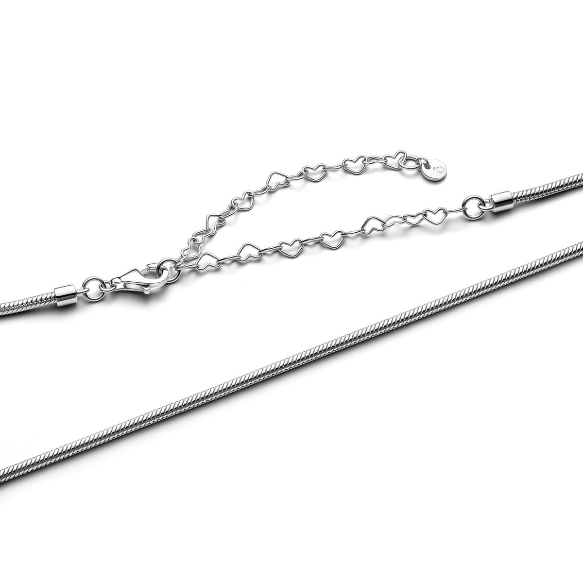 Slim Snake Chain Necklace, Platinum Plated