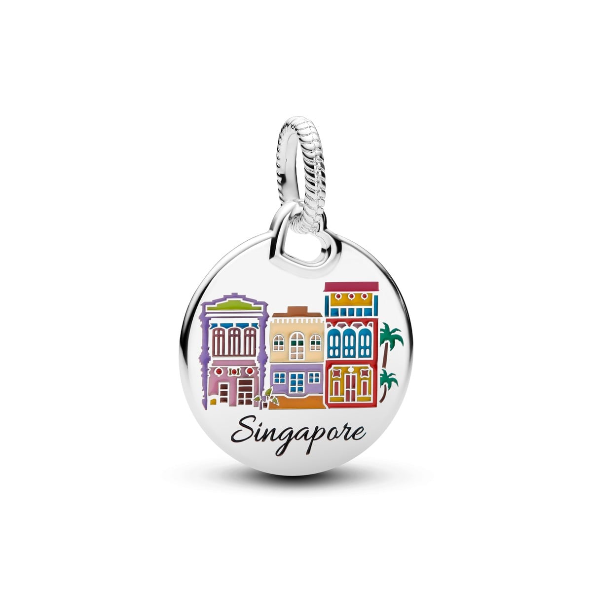 Singapore Shophouses Engravable Pendant Charm