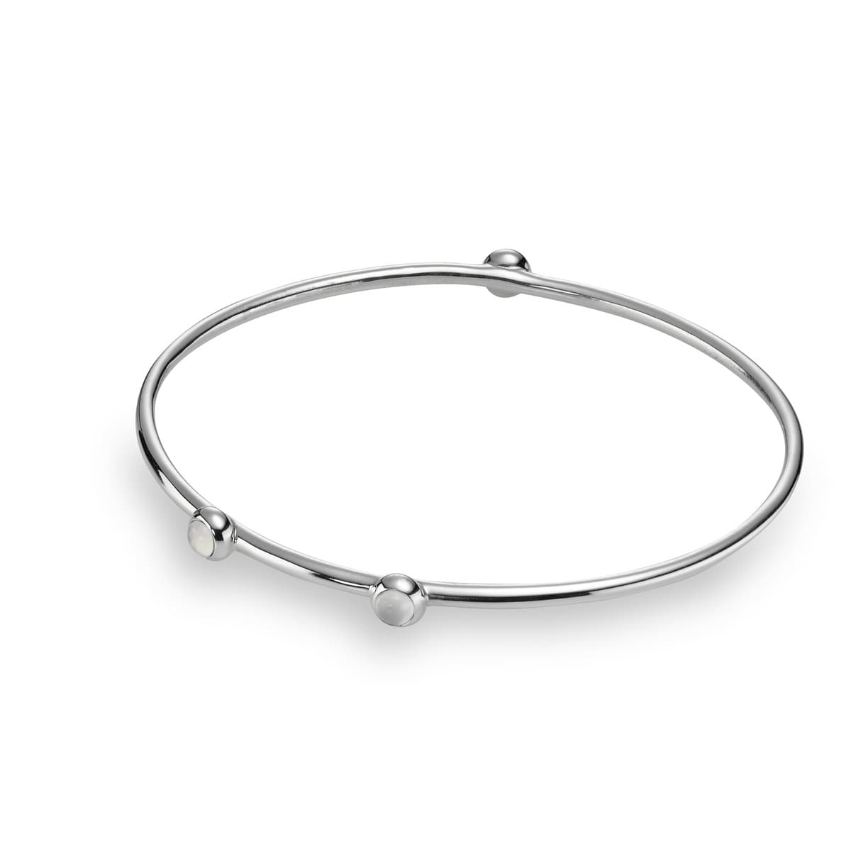 Pandora Cabochon Bangle 3-Stone w/Moonstone 490100MS 490100 — Foto 1 von 1
