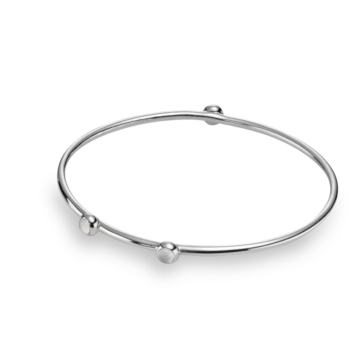 Cabochon Bangle 3-Stone w/Moonstone