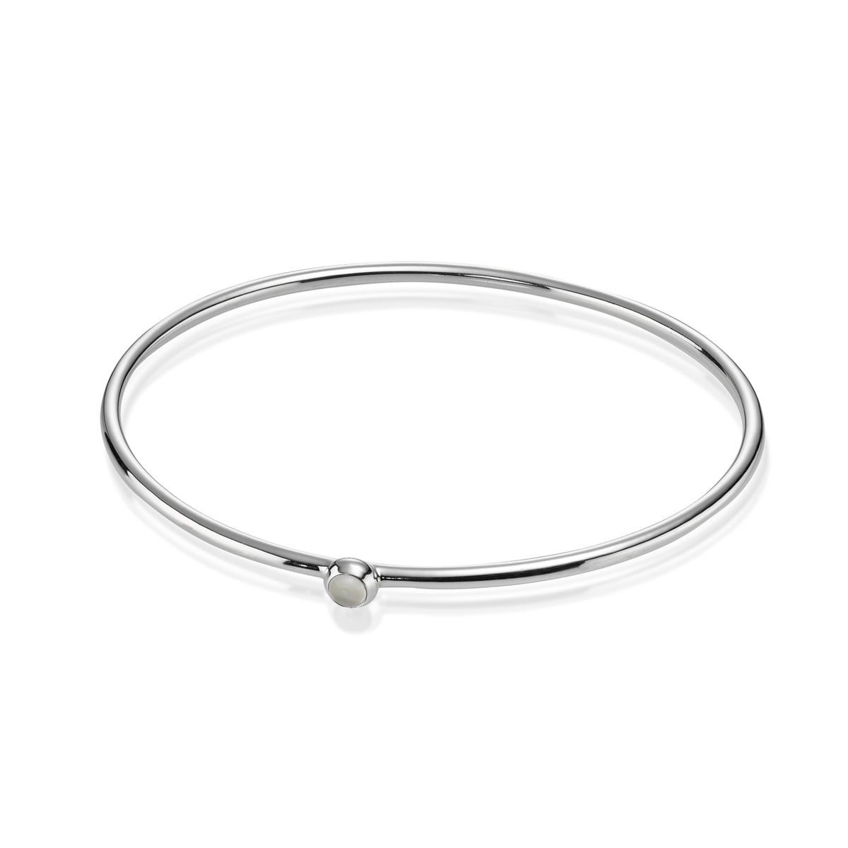 Cabochon Bangle 1-Stone w/Moonstone