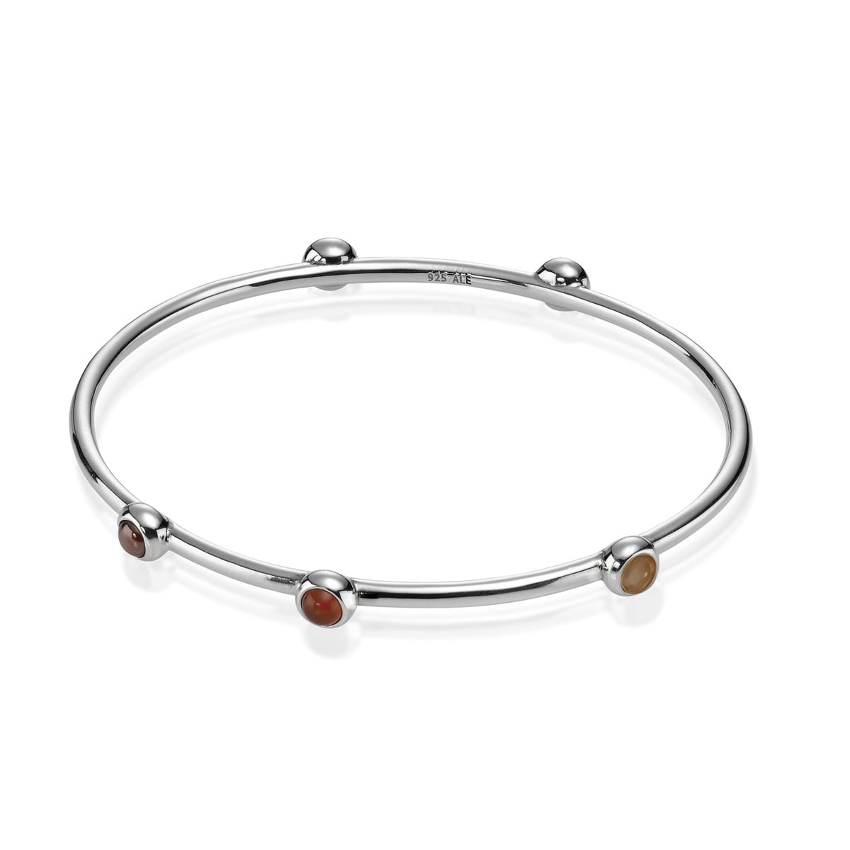 Cabochon Bangle 5-Stone w/Mixed Colored Stones