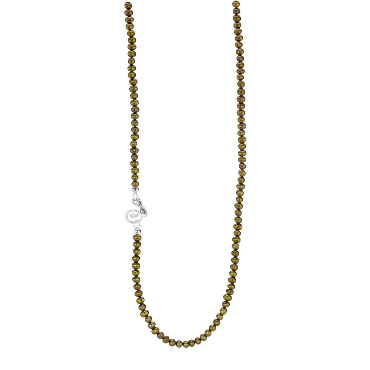Sterling Silver and Brown Cultured Freshwater Pearl Necklace