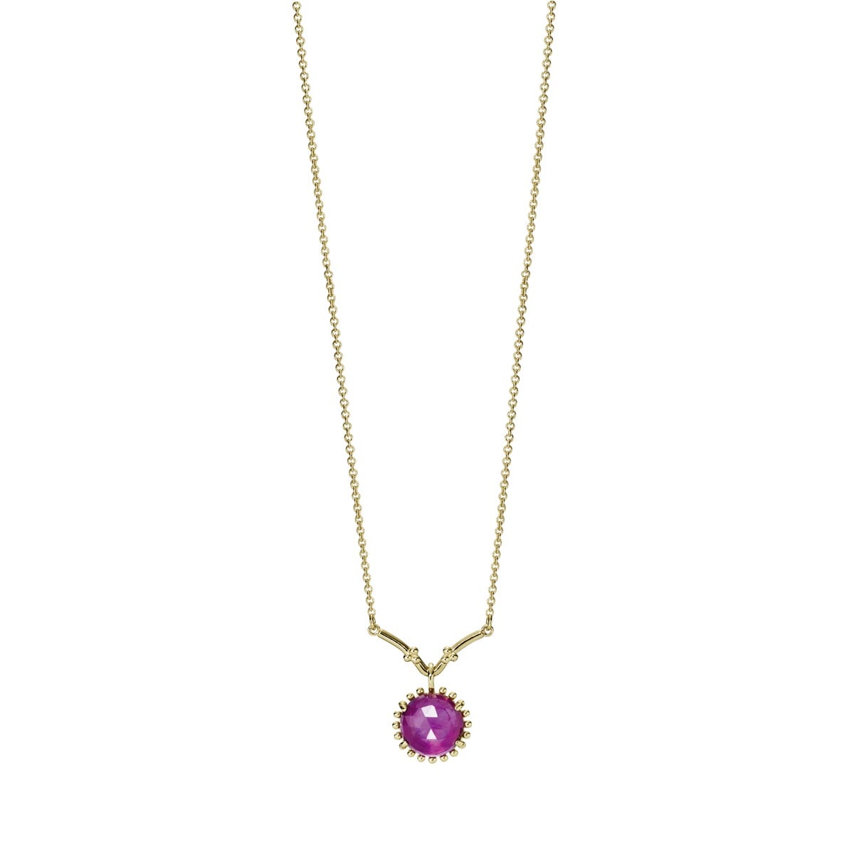 14k Gold and Pink Sapphire Necklace
