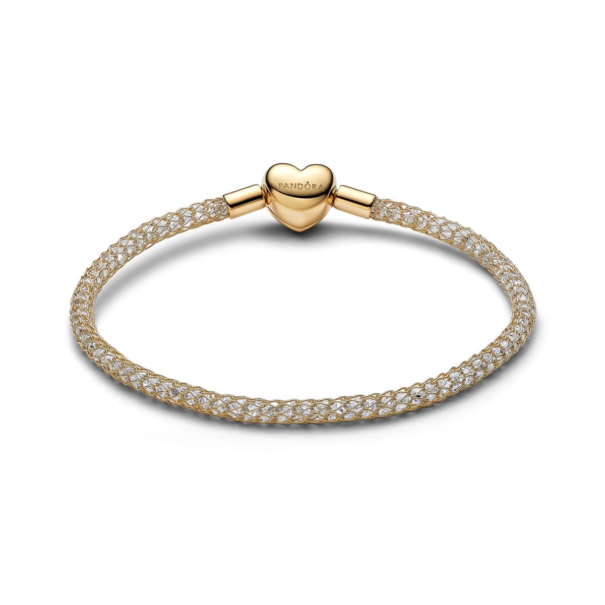 Heart Clasp Sparkling Mesh Bracelet