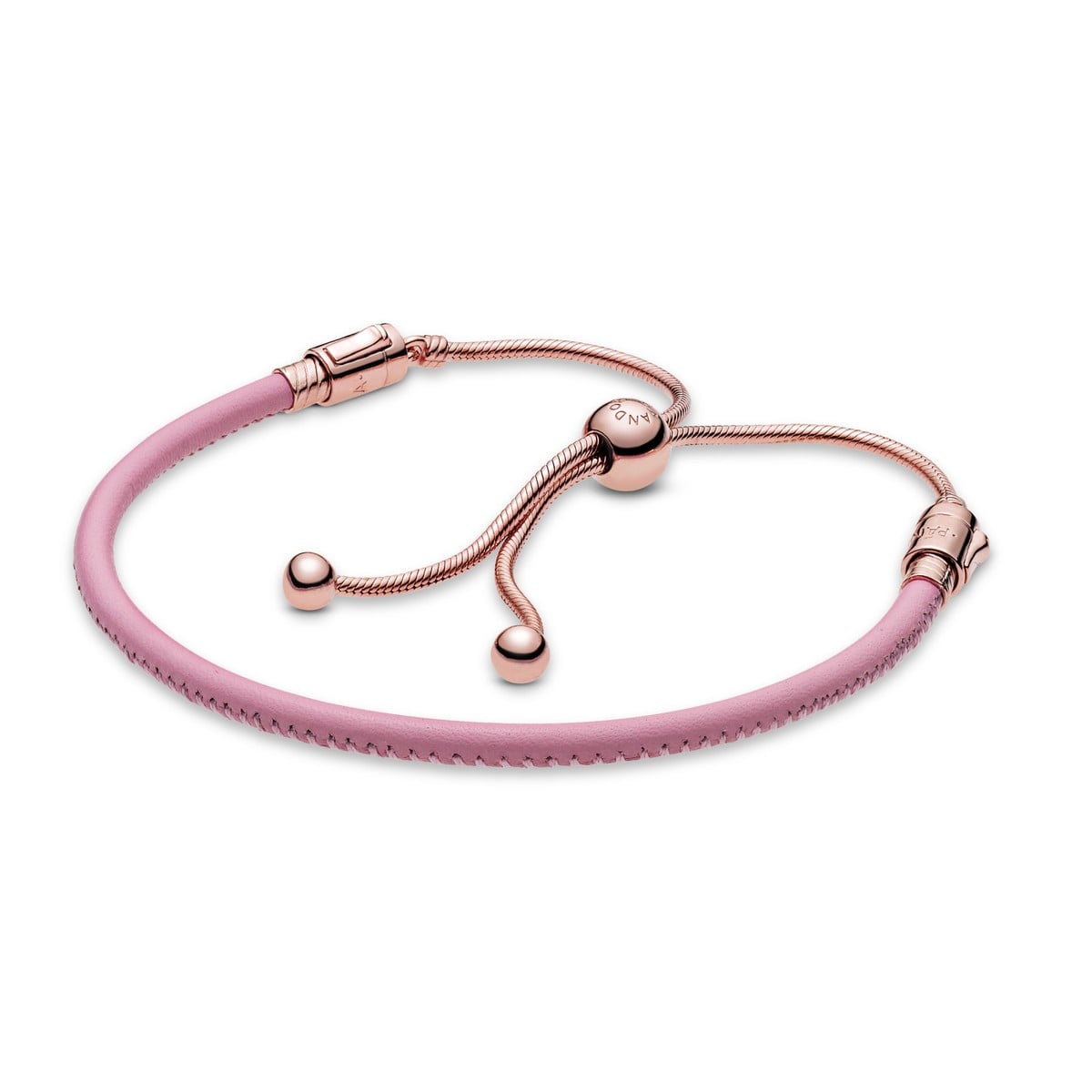 Moments Pink Leather Slider Bracelet