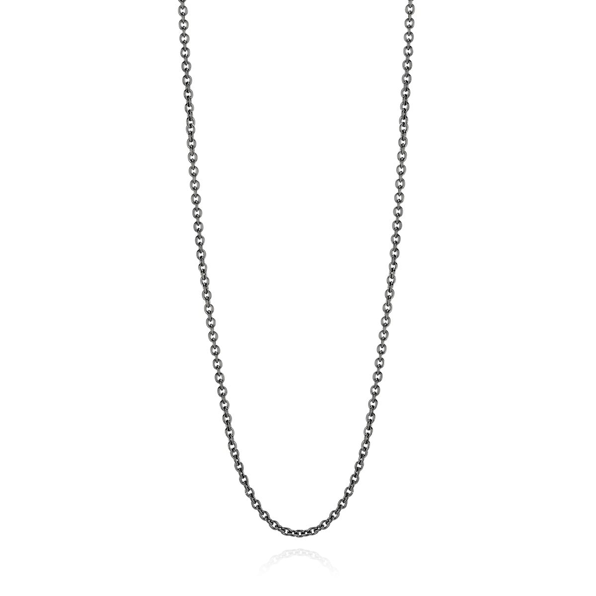 Black Rhodium-Plated Sterling Silver Trace Chain Necklace