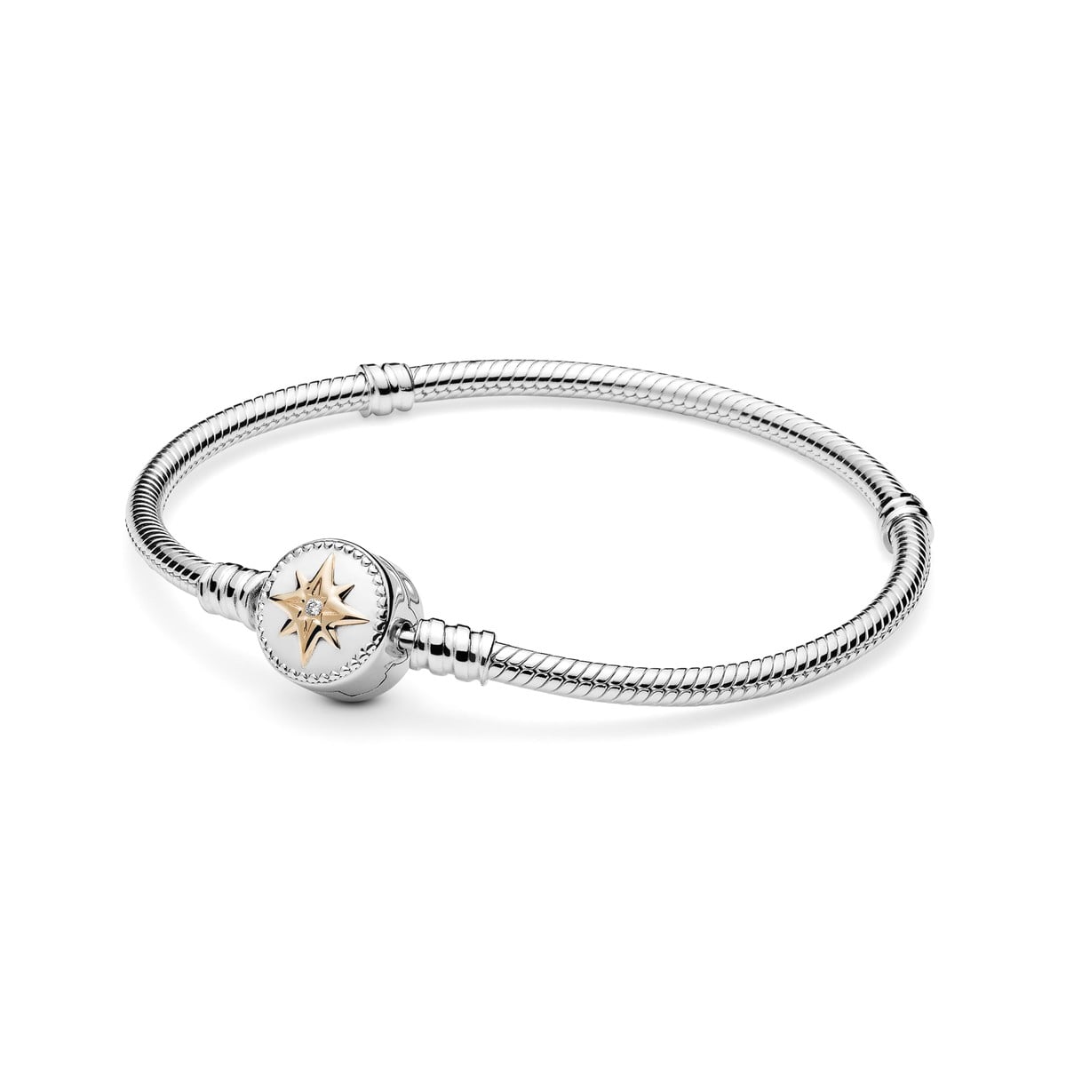 Silver & 14k Gold Moments Love Compass Bracelet