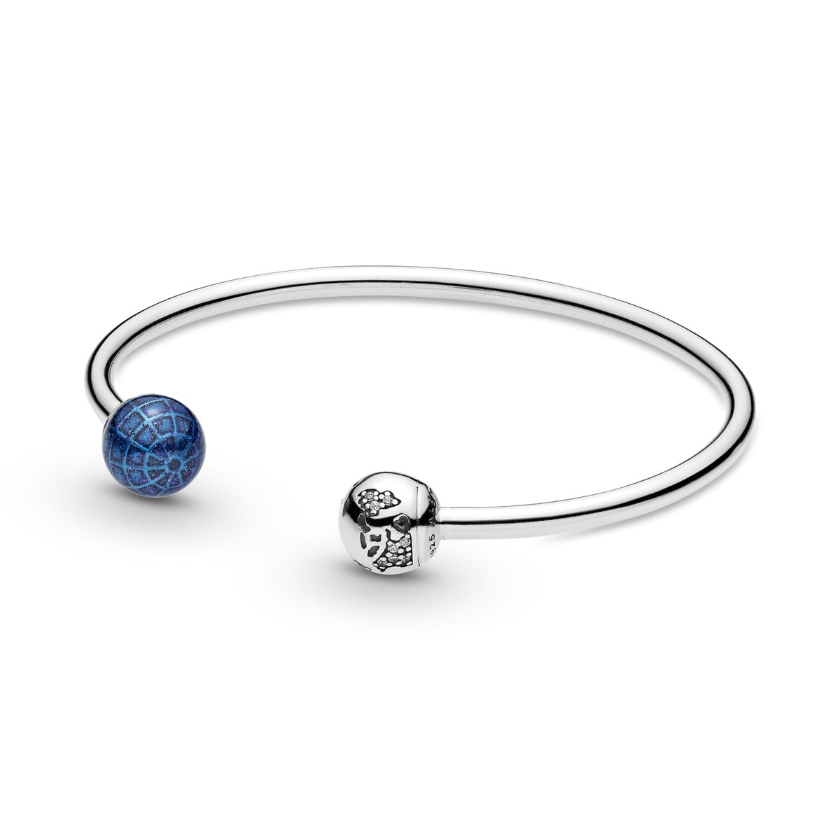 Blue Planet & Globe Open Bangle