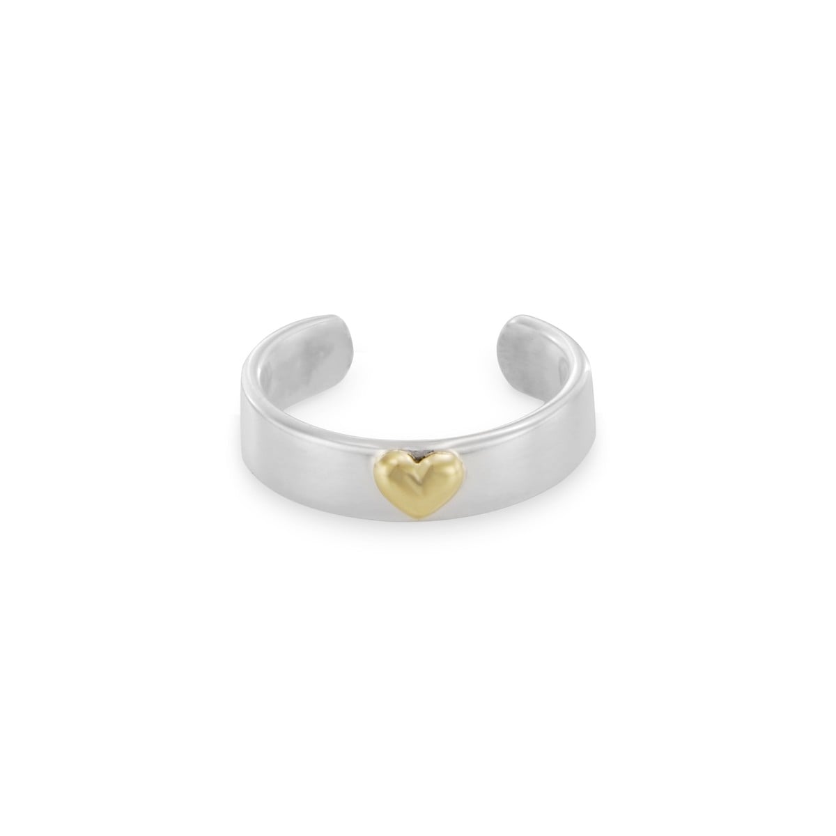 Silver and 14K Gold Toe Ring