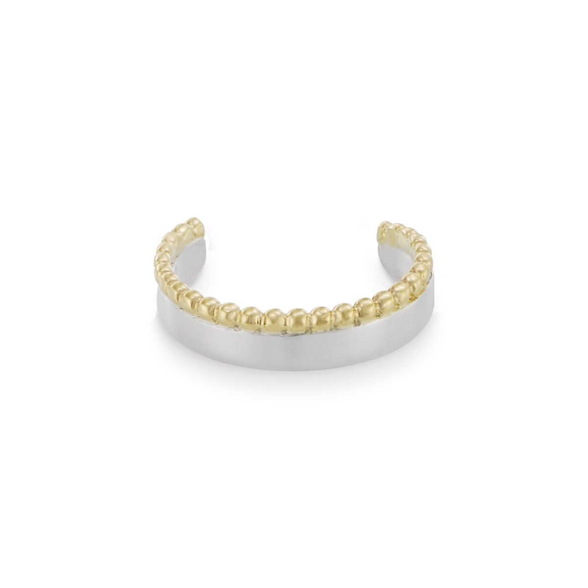 Sterling Silver Toe Ring with Gold Beads